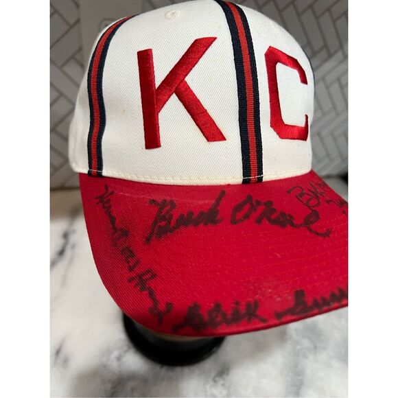 KC Monarchs Signed Hat Negro Leagues Ford Promo Cap Big Boy Headgear Baseball - Picture 2 of 9